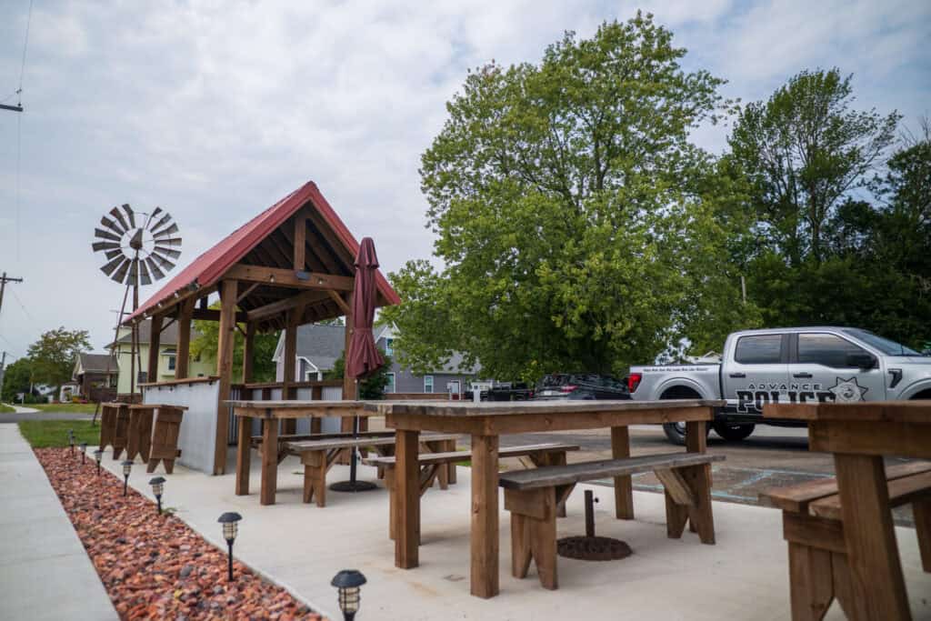 Outdoor seating in Advance.