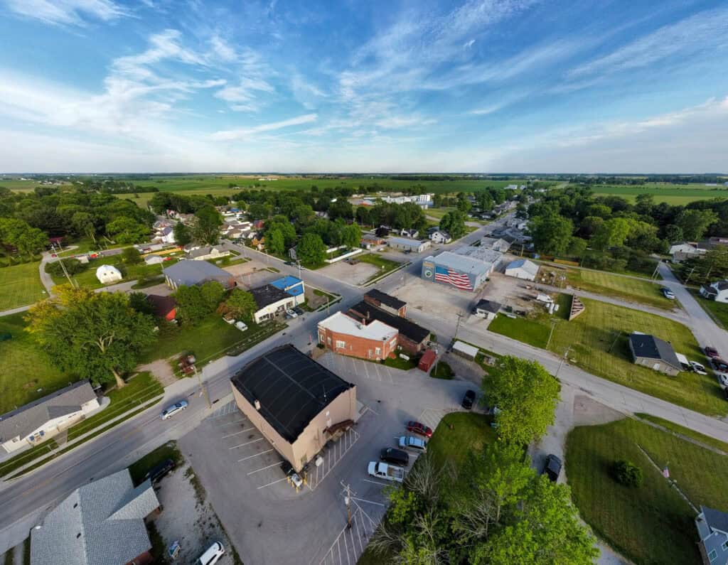 Aerial view of Advance, Indiana.