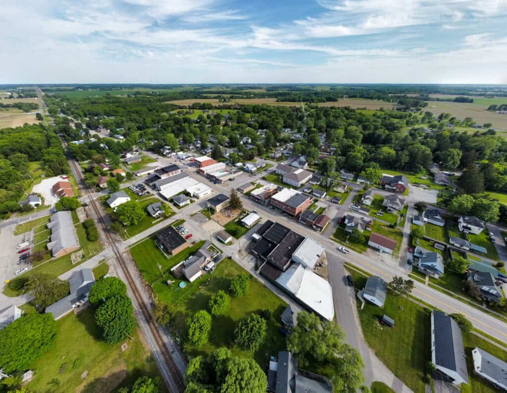 Aerial view of Jamestown, Indiana