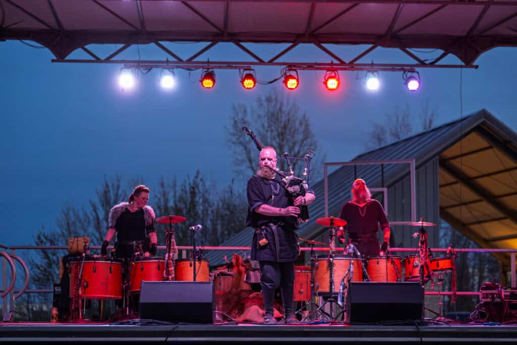 Live music at Whitestown Viking Fest.